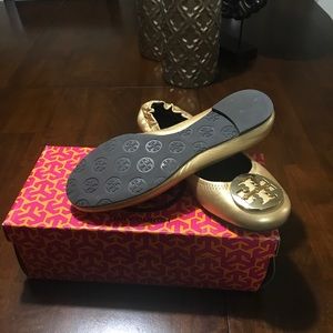 Tory Burch Distressed Leather Reva Ballet Flats